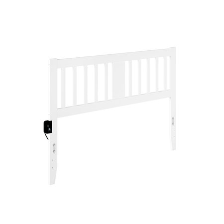 ATLANTIC FURNITURE Atlantic Furniture AG8900042 Tahoe Queen Headboard with USB Turbo Charger; White AG8900042